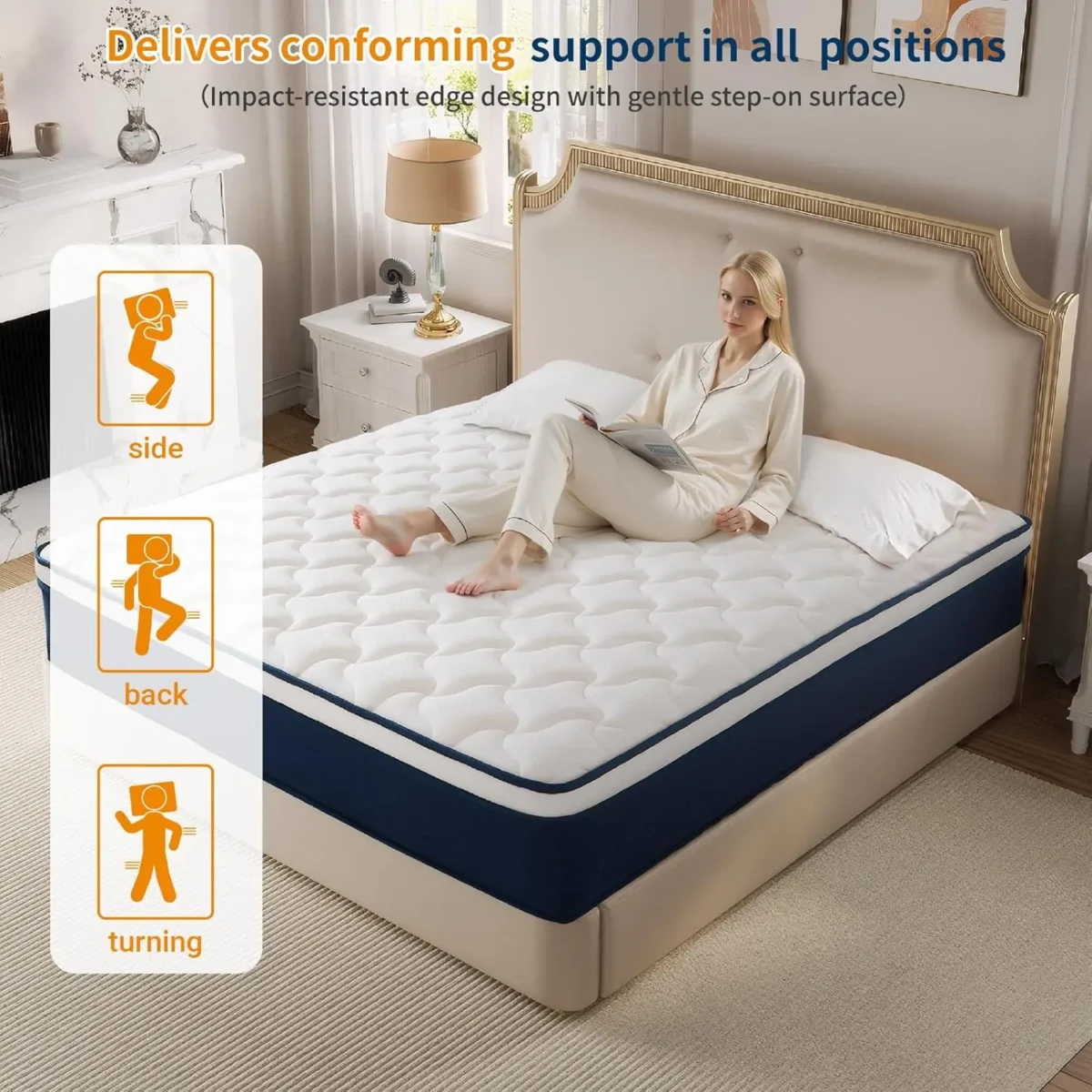 Queen Size 12 Inch Mattress in a Box Gel Memory Foam Pocket Springs Medium Firm for Back Support Fiberglass-Free CertiPUR-US Cer - Image 5