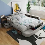 European Style Double Bed Modern Storage Loft Multifunctional King Double Bed Full Size Floor Cama Inteligente Bedroom Furniture - Image 4