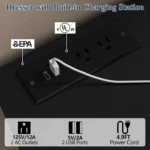 12 Drawer Black Dresser with Charging Station , Long 63" Quadruple Wide Dresser TV Stand, Large Dressers Organizer Living Room - Image 6