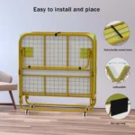 Fashion Folding Bed with Memory Foam Mattress and Swivel Wheels Fold Out Cot Size Rollaway Guest Bed Storage Bag Included - Image 5