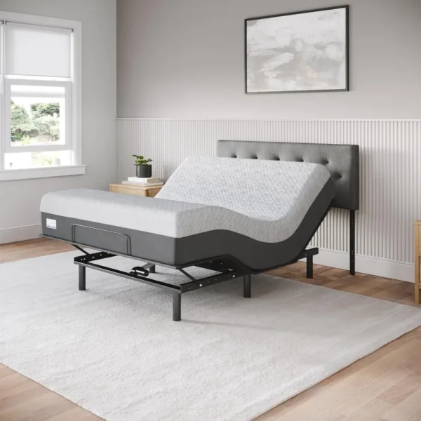 Celestial Aurora Adjustable Bed Base (Frame) + 10 inch Gel Memory Foam Mattress (Medium), Easy Assembly, Head and Foot Lift,
