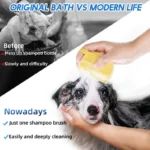 Pet Dog Shampoo Brush 2.7oz 80ml Cat Massage Comb Grooming Scrubber for Bathing Short Hair Soft Silicone Rubber - Image 4