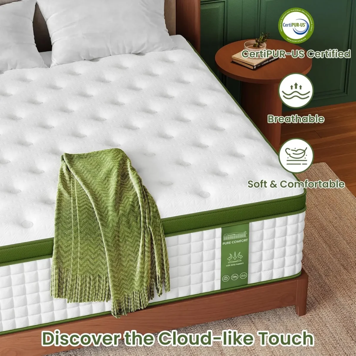 BedStory 14'' Full/King/Queen Size Hybrid Mattress, Gel Memory Foam & Pocket Springs for Pressure Relief, Manufactured in USA - Image 2