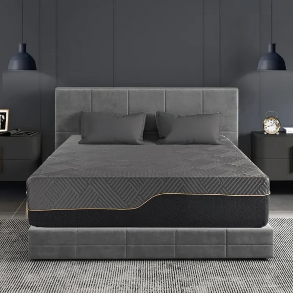 WEUP 12 Inch King Memory Foam Firm Mattress, Luxury Cooling Gel Green Tea Bed Mattresses, Flip Medium Firm Mattress