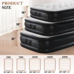 JHK Queen Twin Size Air Mattress Blow Up Double Height Non-Slip Bottom Weight Capacity 660 lbs Air Bed for Bed Home or Camping - Image 3