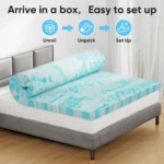 JHK 2-3 Inch Gel Memory Foam Mattress Topper Full Size Cooling Mattress Soft and Breathable Bed Topper School Bedroom Furniture - Image 4