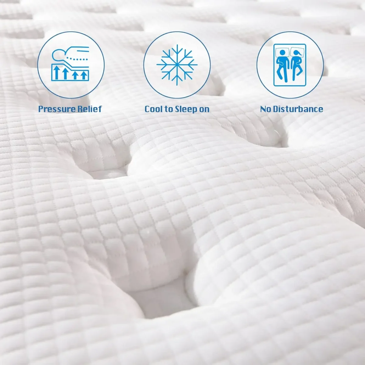 12/14 Inch HybridFullKingQueen Mattress in a Box, Gel Memory Foam Mattress, Individually Wrapped Pocket Coils Innerspring Mattre - Image 3