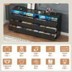 12 Drawer Black Dresser with Charging Station , Long 63" Quadruple Wide Dresser TV Stand, Large Dressers Organizer Living Room - Image 5