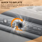 Queen Air Mattress with Built in Pump, Inflatable Blow up Mattress, 18" Raised Colchones Inflables Air Bed for Guests & Home, Id - Image 4