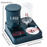 2 In 1 Automatic Cat Feeder Water Dispenser Set Tilted Automatic Pet Dog Food And Water Feeder Gravity Food Feeder and Waterer - Image 2