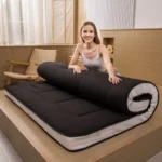 Padded Japanese Floor Mattress Quilted Bed Mattress Topper, Extra Thick Folding Sleeping Pad Breathable Floor Lounger Guest Bed