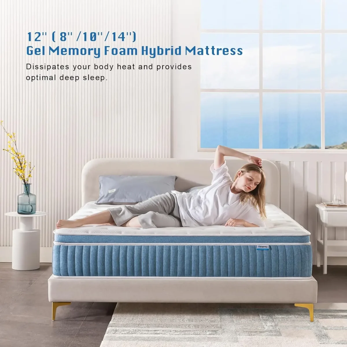 12/14 Inch HybridFullKingQueen Mattress in a Box, Gel Memory Foam Mattress, Individually Wrapped Pocket Coils Innerspring Mattre - Image 2