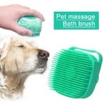 Pet Dog Shampoo Brush 2.7oz 80ml Cat Massage Comb Grooming Scrubber for Bathing Short Hair Soft Silicone Rubber - Image 2