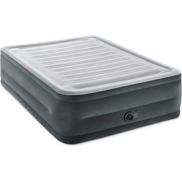 22in Queen Comfort Plush High-Rise Inflatable Air Mattress with Built in Pump for Travel and Camping, 600lb Weight Capacity
