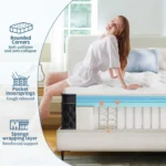10/12 Inch Hybrid Memory Foam Mattress in a Box, Pressure Relief, Pocket Springs for Motion Isolation, Medium Firm S - Image 4