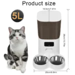 Smart Pet Feeder with Dual Bowls, WiFi APP Remote Control 5L Transparent Storage Bucket Automatic Cat Food Dispenser, Timed Quan - Image 6