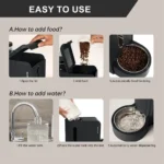 Automatic Gravity Pet Feeder, 1.8 Gallons*2 Dog Feeder and Water Dispenser Set, Feeder and Stainless Steel Water Dispenser - Image 6