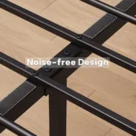Bed Frame with Wooden Headboard and Footboard, Metal Full Bed Platform No Box Spring Needed, 14 inch Easy to Assemble Noise - Image 5