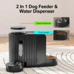 Automatic Gravity Pet Feeder, 1.8 Gallons*2 Dog Feeder and Water Dispenser Set, Feeder and Stainless Steel Water Dispenser - Image 2