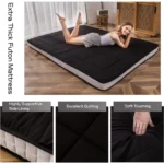 Padded Japanese Floor Mattress Quilted Bed Mattress Topper, Extra Thick Folding Sleeping Pad Breathable Floor Lounger Guest Bed - Image 5