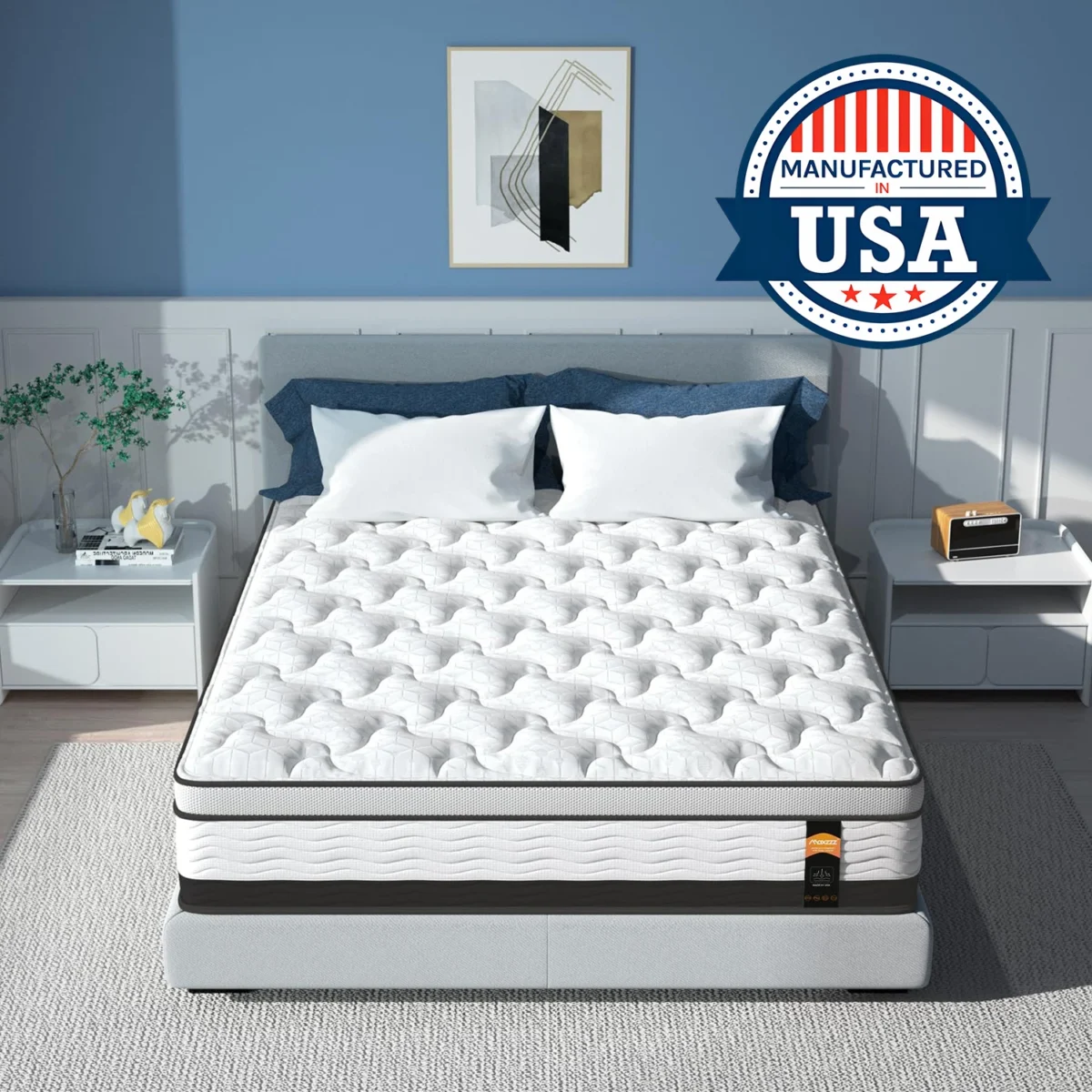 Maxzzz 12-14 Inch Twin/Full/King Size Hybrid Mattress, Cooling Gel Infused Memory Foam and Pocket Spring Mattress, Odor-free - Image 1