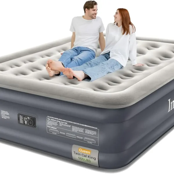 Queen Air Mattress with Built in Pump, Inflatable Blow up Mattress, 18" Raised Colchones Inflables Air Bed for Guests & Home, Id