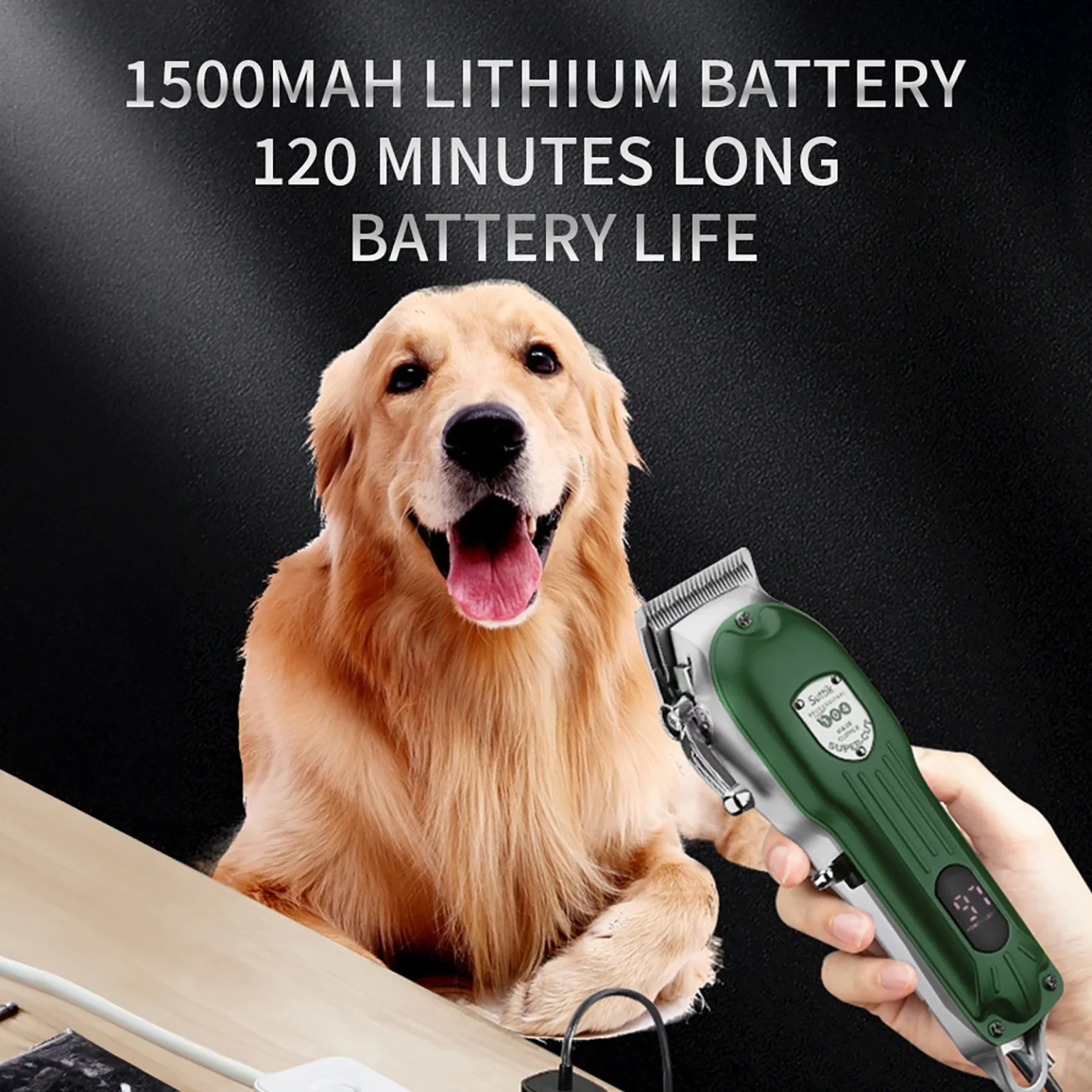 Professional Dog Hair Clipper All Metal Rechargeable Pet Trimmer Cat Shaver Cutting Machine Puppy Grooming Haircut Low Noice - Image 5