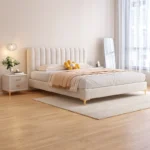 Cream Princess Double Bed Storage Design Fashionable Wedding Master Bedroom Bed Relax Reading Cama De Casal Bedroom Furniture - Image 2