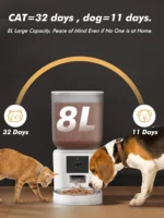 Furpipi Automatic Cat Feeders with Key Contol SUS ABS 8L Large Capacity Pet Smart Feeder Automatic Cat Dog Food Dispenser - Image 2