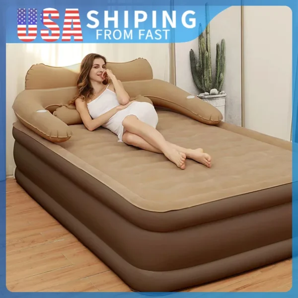 48cm High Bed Lazy Laying Soft Inflatable Mattress Camping Folding Home Indoor Outdoor Air Cushion 2 Persons Inflatable Mattress