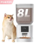 Furpipi Automatic Cat Feeders with Key Contol SUS ABS 8L Large Capacity Pet Smart Feeder Automatic Cat Dog Food Dispenser