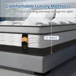 Maxzzz 12-14 Inch Twin/Full/King Size Hybrid Mattress, Cooling Gel Infused Memory Foam and Pocket Spring Mattress, Odor-free - Image 5