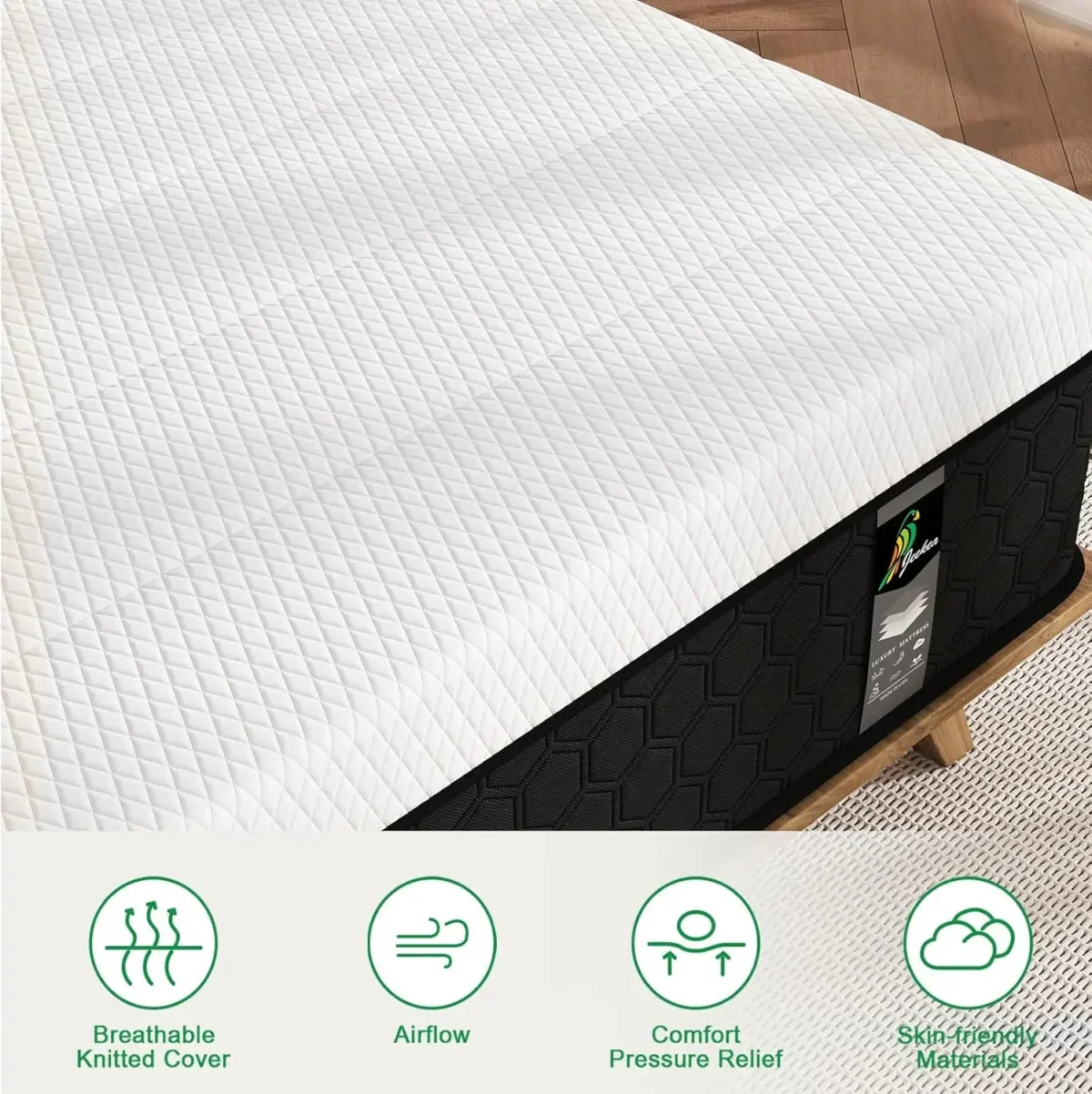 Full Size Mattress, 10 Inch Innerspring Hybrid Mattress in a Box with Memory Foam , Medium Firm Mattress Strong Edge Support - Image 5