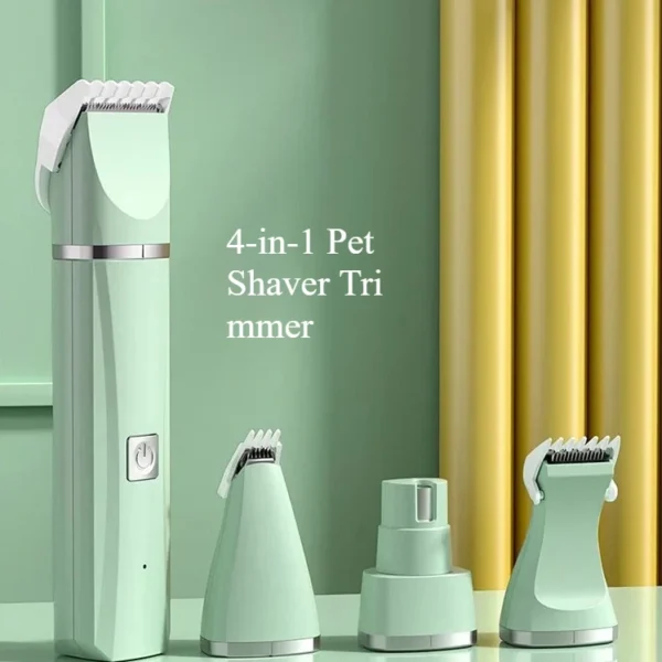 Low Noise Dog Clippers Cordless 4-in-1 Pet Shaver Trimmer Type C Charging Grooming Tool