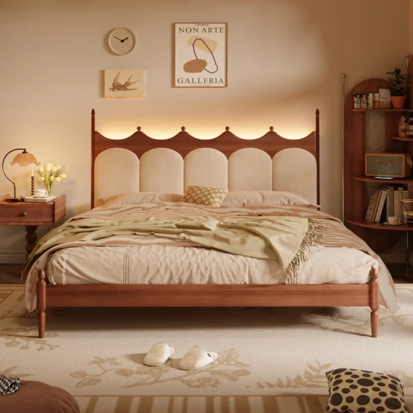Simple Modern Luxury Double Bed Wood Queen Italian 180X200 Headboards Beds King Twin Hotel Lit De Chambre A Coucher Furniture