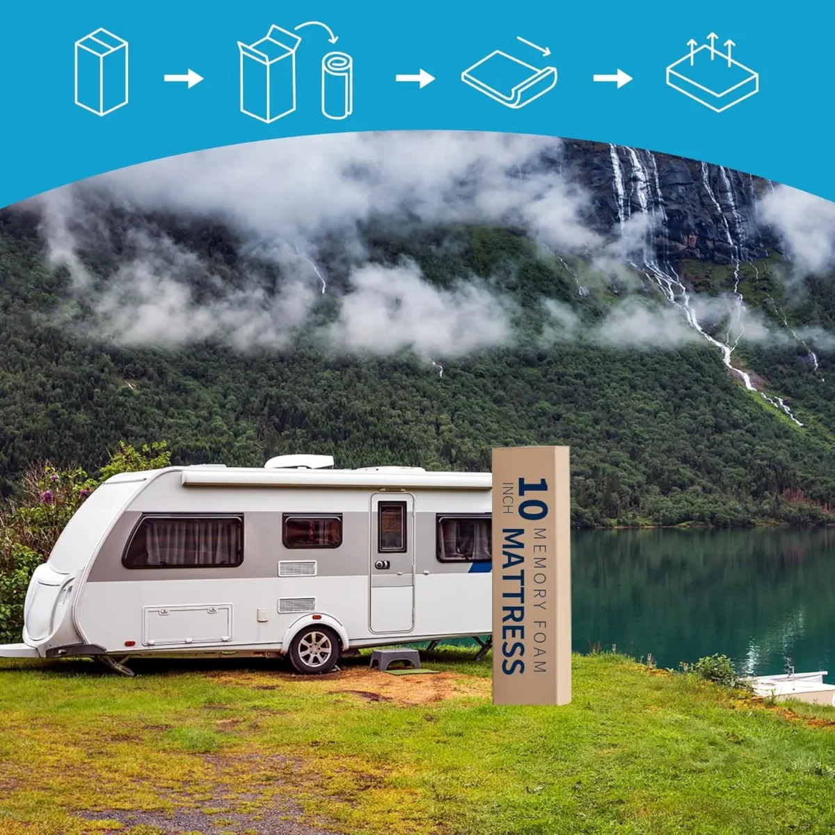 Hcore 8/10 inch Queen Size Mattress, RV Mattress with Tencel Cover,Small Queen/King Size for Camper/Truck/Trailer. - Image 5