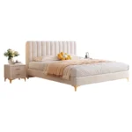 Cream Princess Double Bed Storage Design Fashionable Wedding Master Bedroom Bed Relax Reading Cama De Casal Bedroom Furniture - Image 6