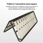 Foldable Silent Anti-Moisture Solid Wood Steel Bed Frame Reinforced Slats Heavy Duty Adjustable Space-Saving Durable - Image 5
