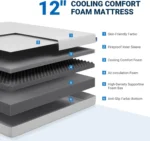 Queen Mattress, 12 Inch Queen Memory Foam Mattress in a Box for Refresh Sleep & Pressure Relief, CertiPUR-US Certified Medium Fi - Image 2