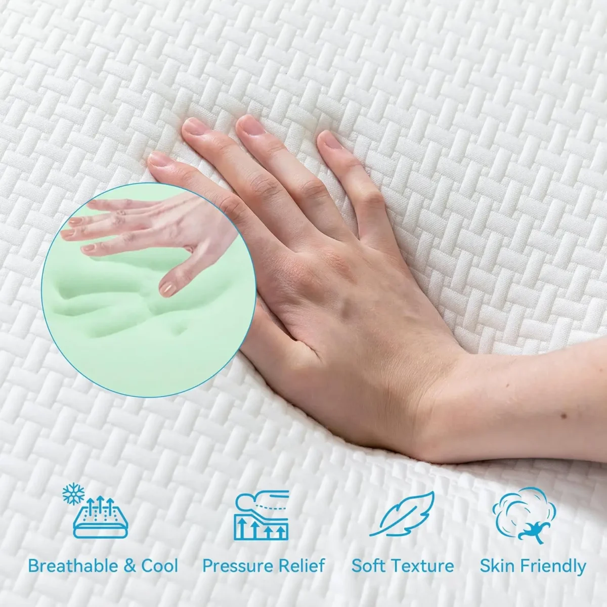 Hcore 8/10 inch Queen Size Mattress, RV Mattress with Tencel Cover,Small Queen/King Size for Camper/Truck/Trailer. - Image 3