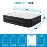 Queen Air Mattress, 18 Inches Adjustable with Built-in High Capacity Pump - Image 6