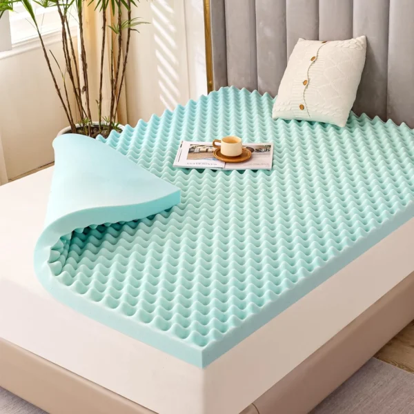 Hcore 2/3 inch Memory Foam Mattress Liner - Eggshell Gel Cooling Pad for Breathable Comfort and Back Pain Relief