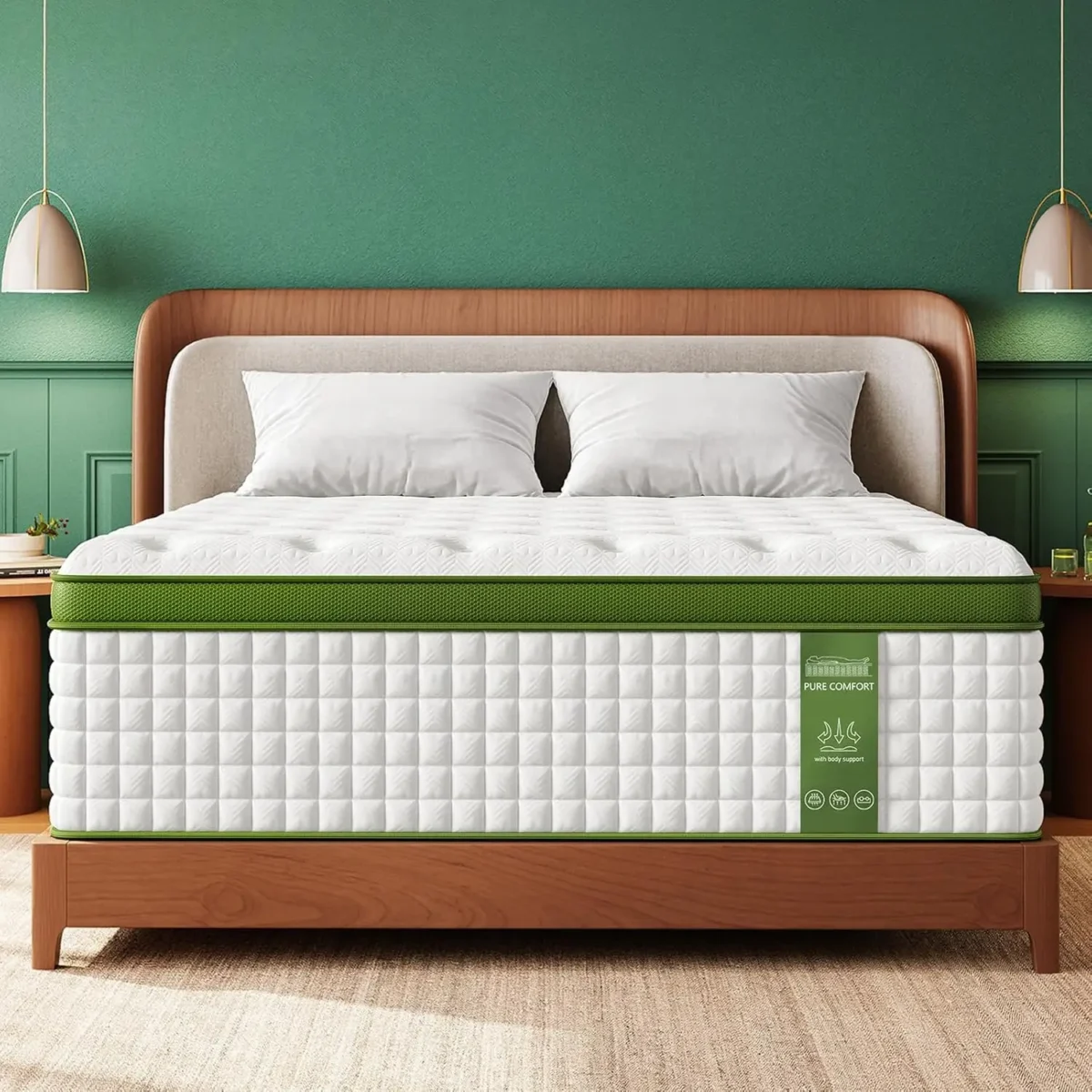 BedStory 14'' Full/King/Queen Size Hybrid Mattress, Gel Memory Foam & Pocket Springs for Pressure Relief, Manufactured in USA - Image 6