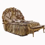 European Luxury Double Bed Carving Court Queen Lounge Bedroom Bed Design Aesthetics Comfortable Wedding Muebles Home Furniture - Image 4