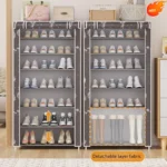 NEWSimple shoe rack multi-layer space-savingand economical householddustproof storage shoe cabinet dormitory door simple cabinet
