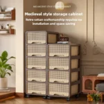 Middle ancient style movable storage cabinet, multi-layer drawer storage cabinet, living room snack storage cabinet - Image 2