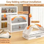 Multi-Layer Wardrobe Containers With Wheels Multifunctional Floor-Standing Bedroom Folding Storage Box Plastic Kitchen Cabinets - Image 4