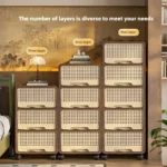 Middle ancient style movable storage cabinet, multi-layer drawer storage cabinet, living room snack storage cabinet