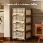 Middle ancient style movable storage cabinet, multi-layer drawer storage cabinet, living room snack storage cabinet