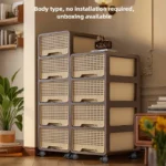 Middle ancient style movable storage cabinet, multi-layer drawer storage cabinet, living room snack storage cabinet - Image 3
